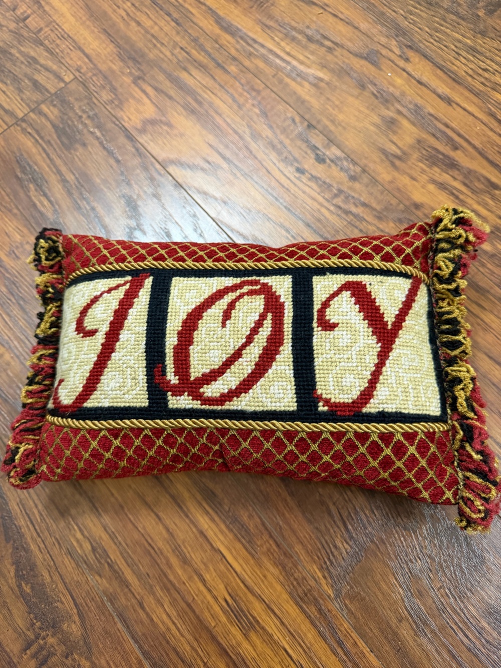 JOY Needlepoint Pillow